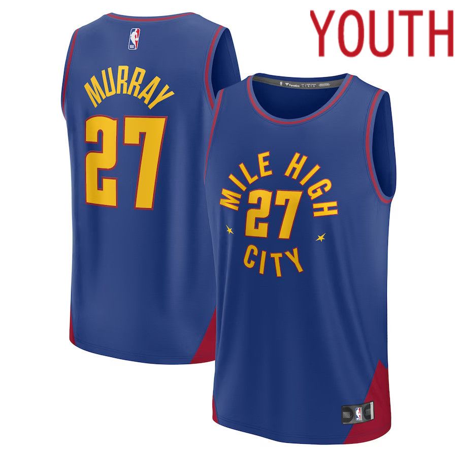 Youth Denver Nuggets 27 Jamal Murray Fanatics Branded Blue Fast Break Player NBA Jersey